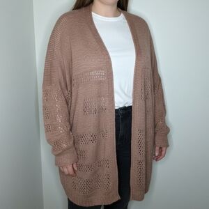 Maurices Brown Open Knit Cardigan